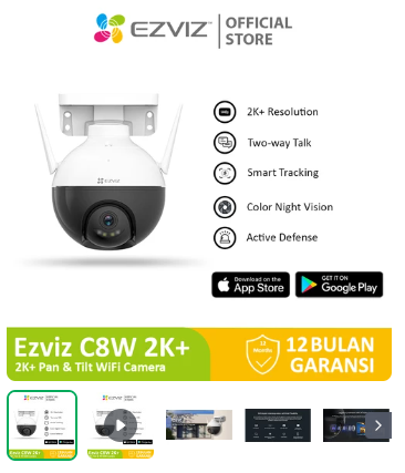 Ezviz C8W 4MP 2K+ Pan & Tilt Smart Home IP Camera Outdoor CCTV